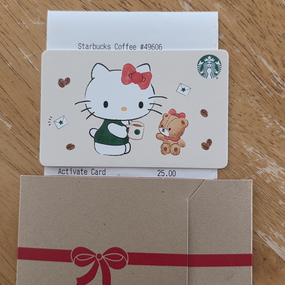 Starbucks Hello Kitty and Bear Gift Card - With $25 Preloaded